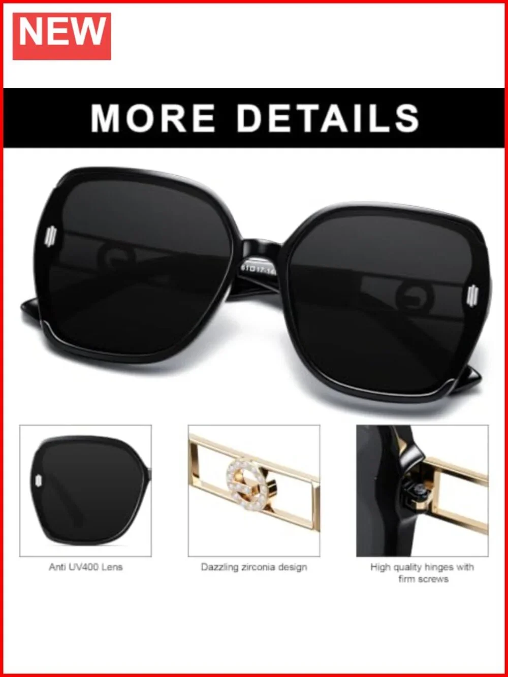 Retro Oversized Square Sunglasses Women UV Protection 3 Pack